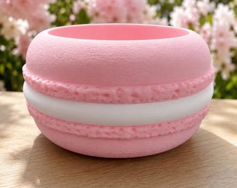 Pink Macaron Plant Pot | Pastel Succulent Planter | Kawaii Planter