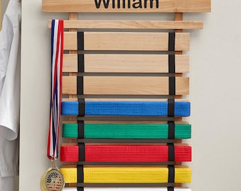 Personalized Karate Belt Holder - Custom Belt Display - Martial Arts Belt Rack