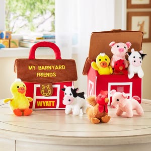 Personalized Barnyard Friends Plush Playset – Cuddly Farm Animals, Keepsake Toy