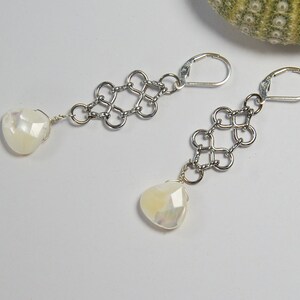 Long Silver Earrings  | Rhodium Earrings   |  Bridal Jewelry  |  Non-Tarnish
