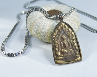Unisex Buddha Pendant Necklace With Steel Chain