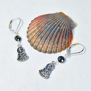 Silver Buddha Earrings