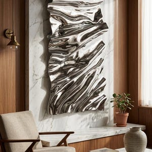Contemporary chrome sculpture