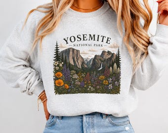Yosemite Wildflowers Sweatshirt | National Park Floral Nature Crewneck