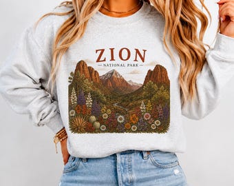 Zion National Park Sweatshirt | Wildflower Sweatshirt | Women's Nature Crewneck
