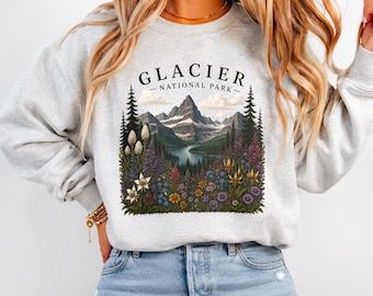 Wildflower Glacier National Park Sweatshirt
