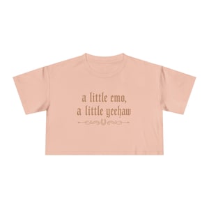 Emo Cowgirl Crop Shirt, A Little Emo A Little Yeehaw Crop Tee, Western Gothic Shirt, Vintage Cowgirl Graphic Tee, Country Emo Aesthetic Pale Pink