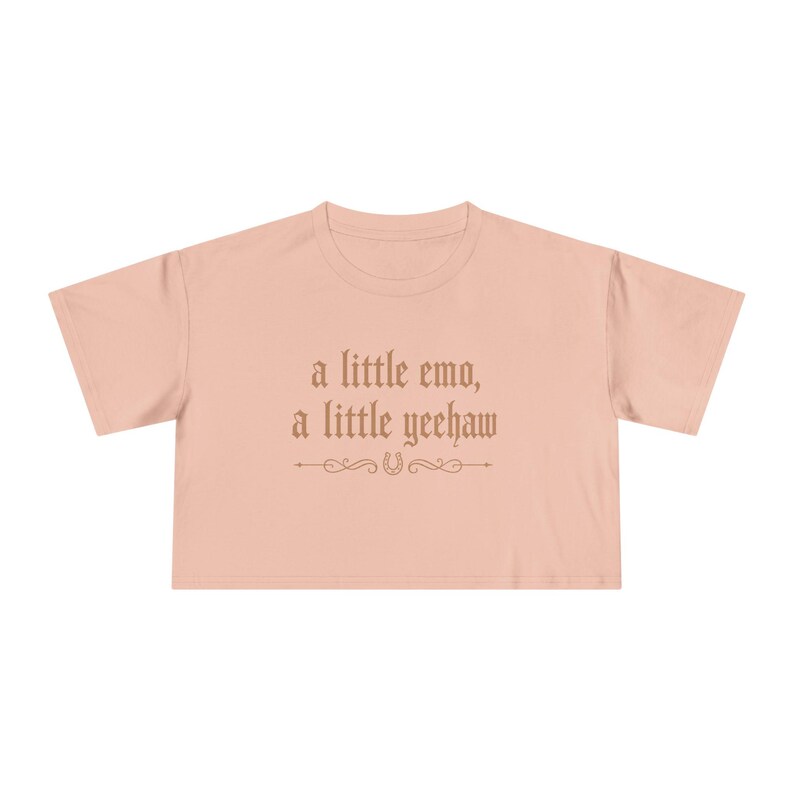 Emo Cowgirl Crop Shirt, A Little Emo A Little Yeehaw Crop Tee, Western Gothic Shirt, Vintage Cowgirl Graphic Tee, Country Emo Aesthetic Pale Pink