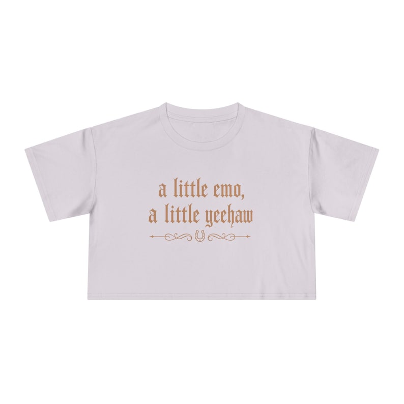 Emo Cowgirl Crop Shirt, A Little Emo A Little Yeehaw Crop Tee, Western Gothic Shirt, Vintage Cowgirl Graphic Tee, Country Emo Aesthetic Orchid