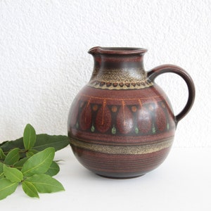 Vintage KMK Kupfermühle Pottery Pitcher: German Studio Vase