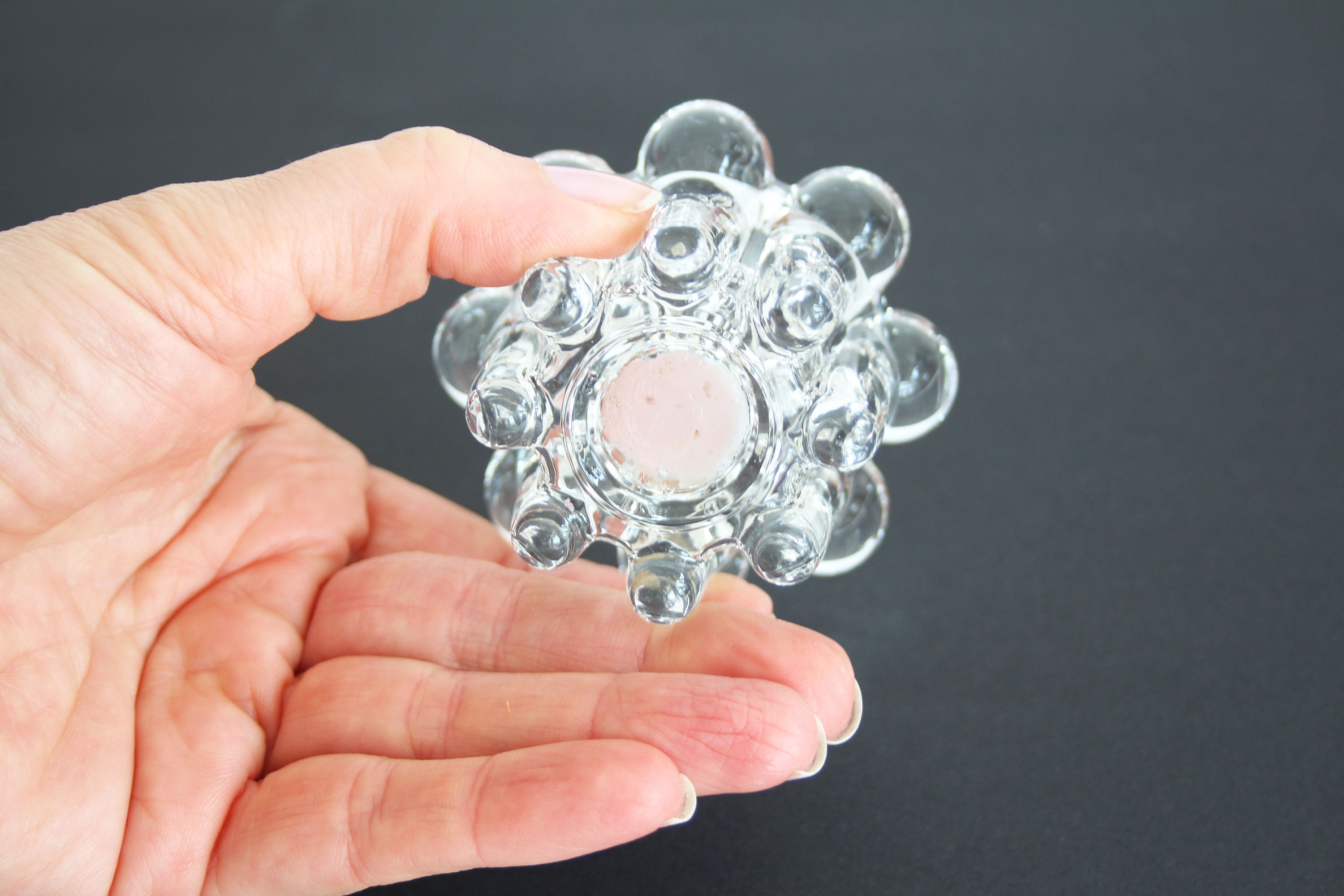 Single Vintage Reims France Candle Holder Glass Candle Etsy