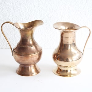 Vintage Messing Vase mit Henkel, Messingvase, Schlichte Messing Vase, Mid-Century Messing Vase, Moderne Messing Vase, Messing Krug