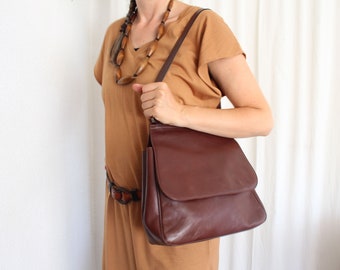 Brown Leather Shoulder Bag for Women