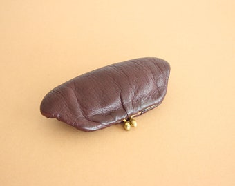 Brown leather Coin Purse with brass clasp