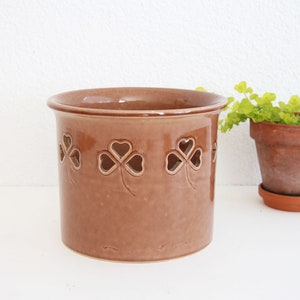 Large Söndgen Pottery Planter: Brown Fat Lava Ceramic Flower Pot