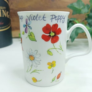 Vintage Fine Bone China Mug by Elegance, 1996, Made in England, Floral Theme