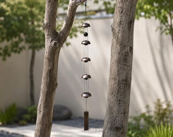 Fünfstufige Tempelglocke, Windspiel, rustikaler Garten, 37-Zoll-Feng-Shui-Hängeglocken
