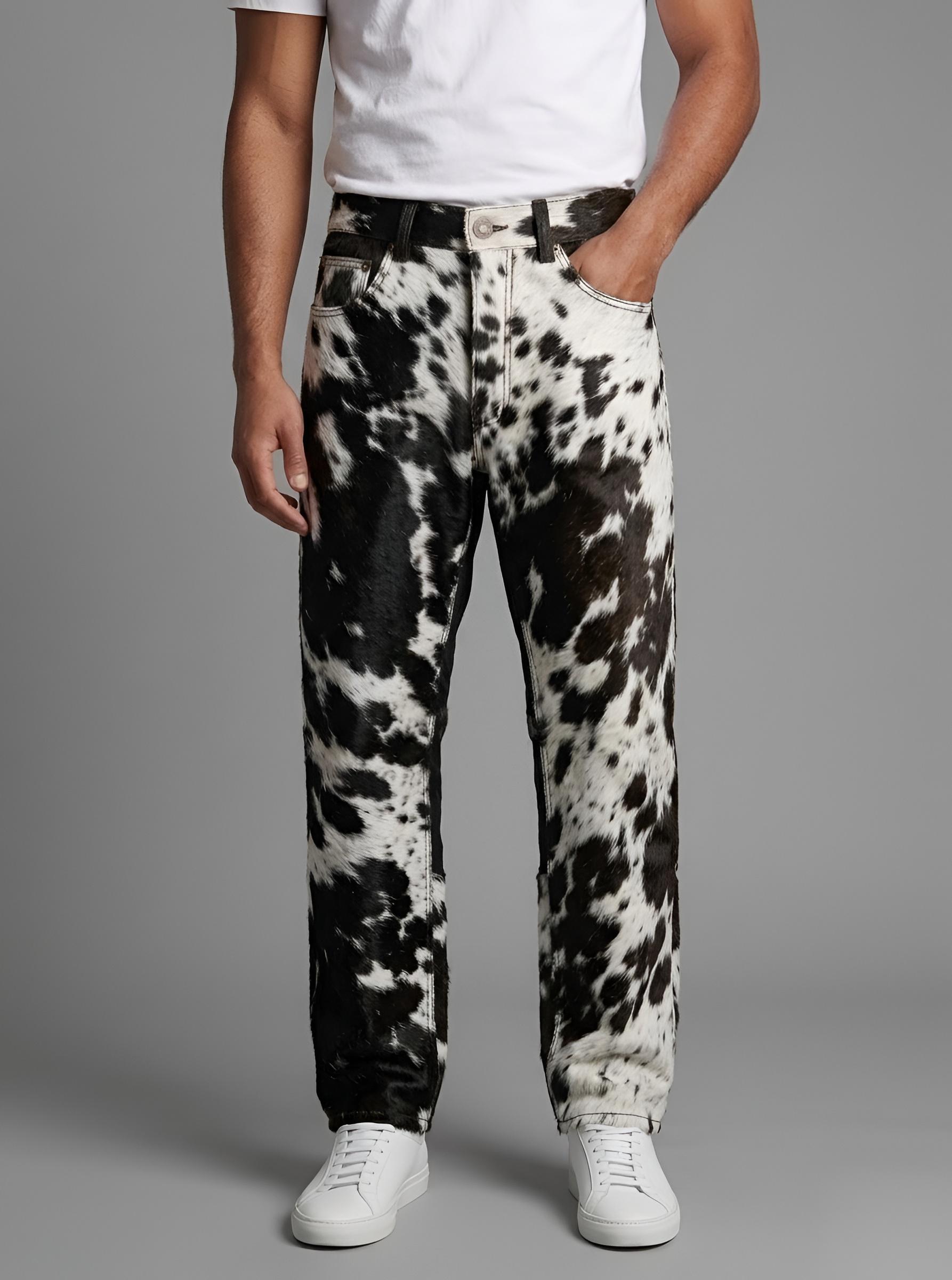 Cow print pants cowboy - Etsy 日本
