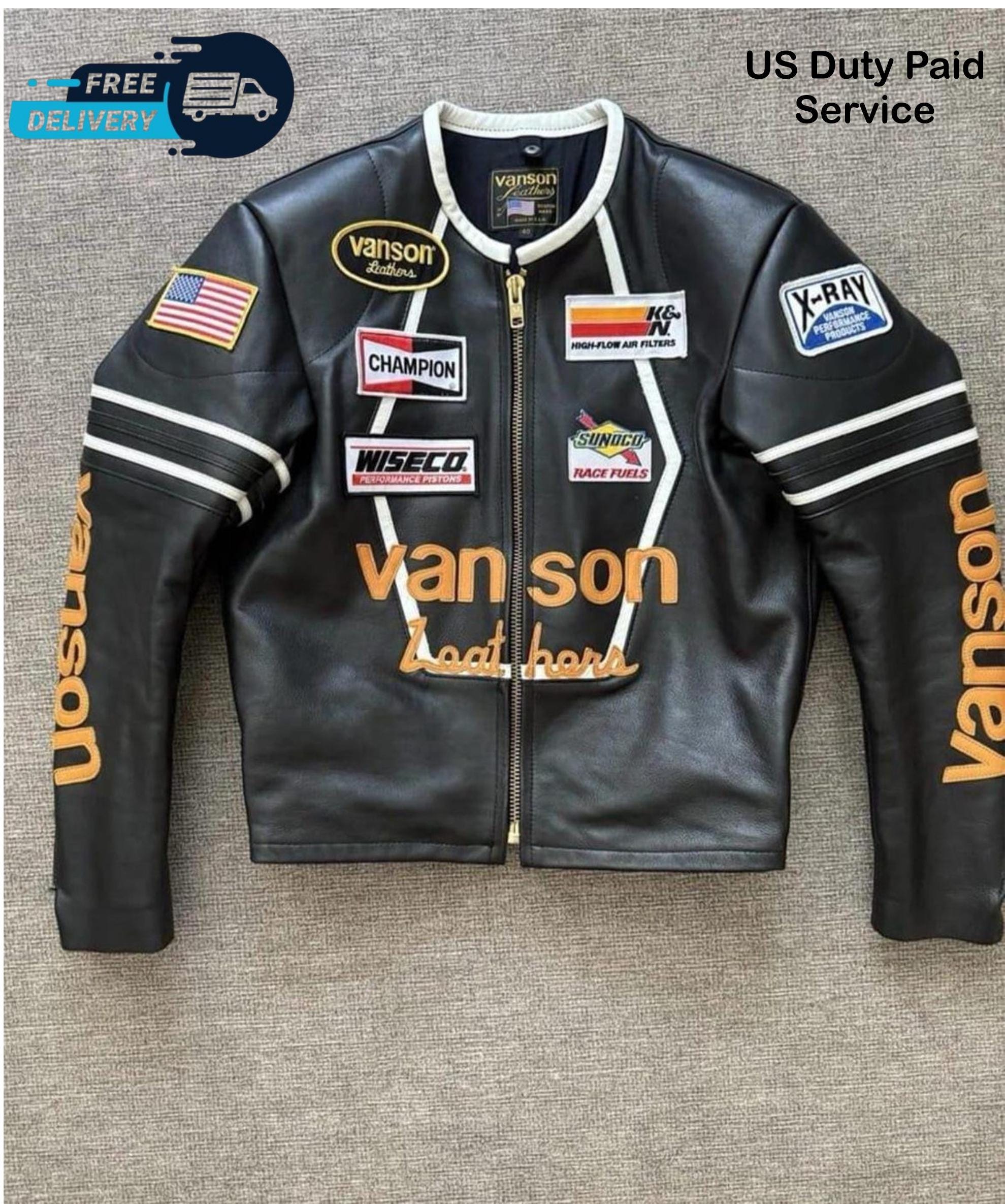 セール！80’s Vanson One Star Leather Jacket Vanson Leathers One Star Motorcycle Racer Jacket - L – The Holy Grail