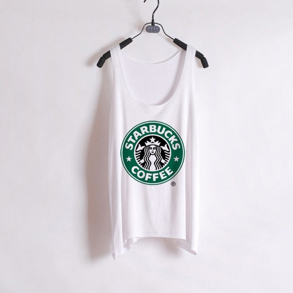 Starbucks - Women Tank Top - White- Sides Straight