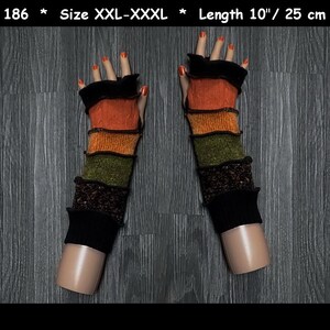 Arm warmers, size XXL-XXXL, armwarmers, elf coat, Fingerless gloves, patchwork mittens, Upcycled arm warmers, Cosplay, patchwork arm