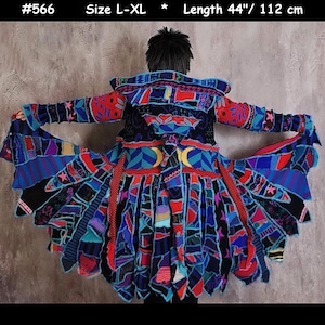 Upcycled Sweater Elf Coat: Boho Hippie Style, patchwork sweater, L-XL