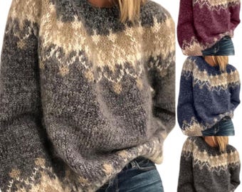 Women’s Nordic Fair Isle Pullover Knit Sweater