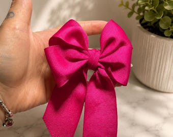 Hot Pink Ribbon Haarschleife Clip | Handgemachtes Kokette Accessoire für Mädchen