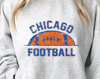 Chicago Football Crewneck Sweatshirt, Chicago Football Vintage Style Sweater, Chicago Sport Gifts, Football Fans Sweatshirts