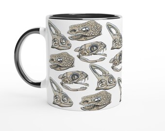 Reptile Skull White 11oz Ceramic Mug with Color Inside