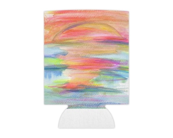 Sunset Abstract Can Cooler