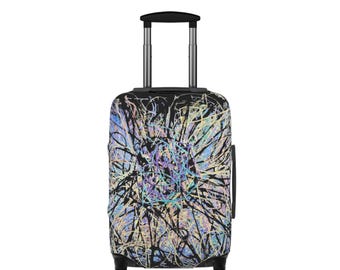 Black Splatter Scribble Luggage Cover
