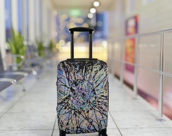 Black Splatter Scribble Luggage Cover