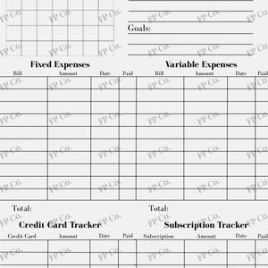 Monthly Budget Planner Printable (Fixed & Variable Expense Tracker)