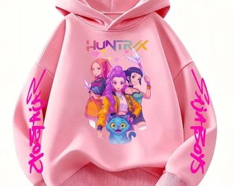 Aangepaste Kpop Demon Hunters-sweater voor kinderen, Jinu-mangashirt, Kpop Huntrix-jeugdhoodie, Demon Hunter-merchandise, Saja Girls-shirt, Kpop-shirt