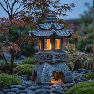 Outdoor Japanese Solar Lamp - Etsy