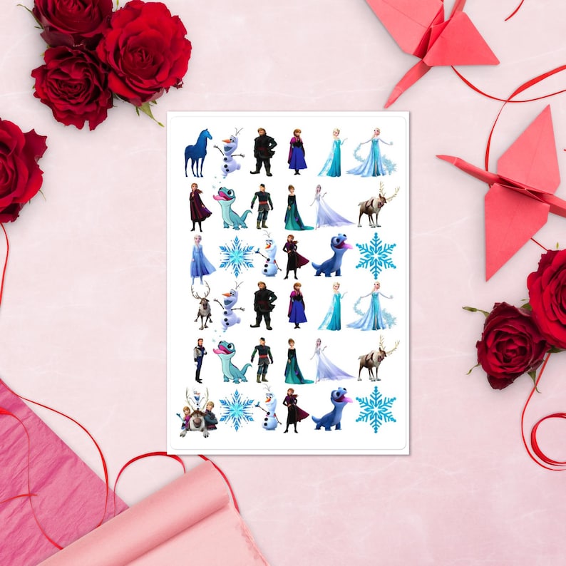 Frozen Anna and Elsa Sticker Sheet,waterproof Kids Stickers,ice ...