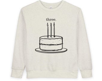 Drei Jahre altes Geburtstags-Kleinkind-Sweatshirt | Kuchen 3.Geburtstag Kinder T-Shirt