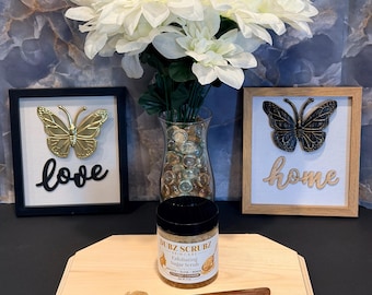 Handcrafted luxury body scrubs made with faith and love — smooth, glow, and renew your skin the way God intended.