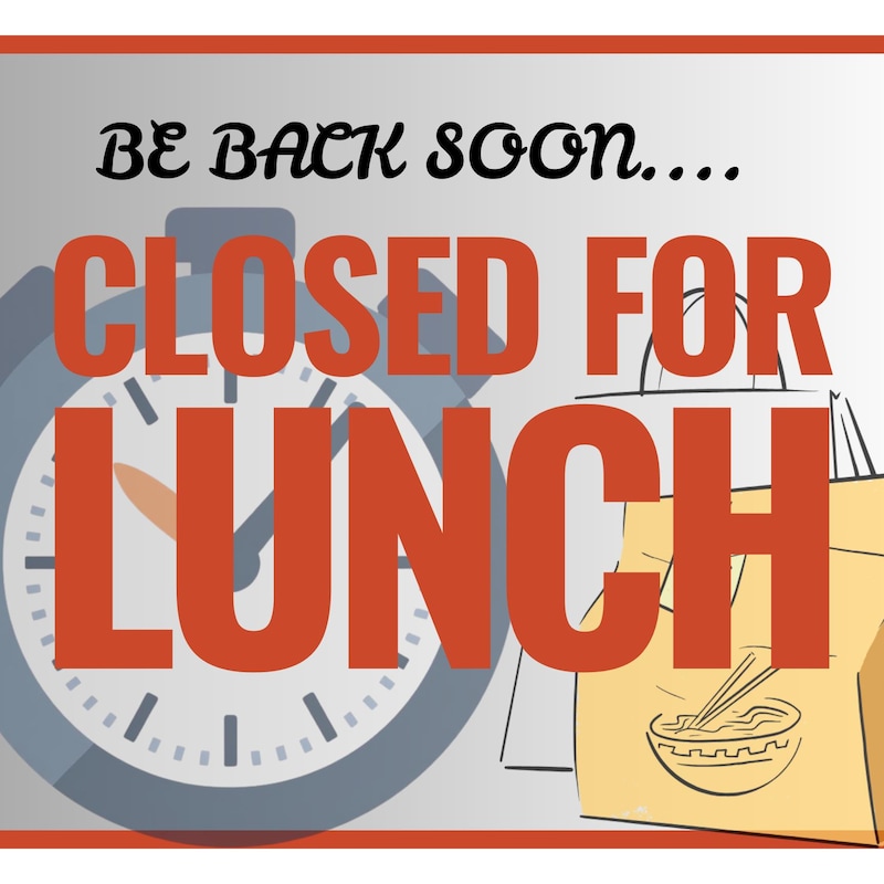 Closed for Lunch Sign - Etsy