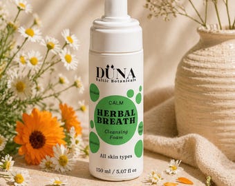 Schiuma detergente / Rosa, Camomilla, Calendula / Trattamento delicato naturale vegano per la cura della pelle / Detergente viso idratante floreale delicato