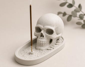 Porte-bâtonnets d'encens tête de mort