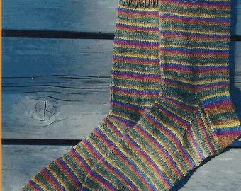 Clearance - "Beginner's Lightweight Socks" Knitted Pattern by Knitting Pure & SImple