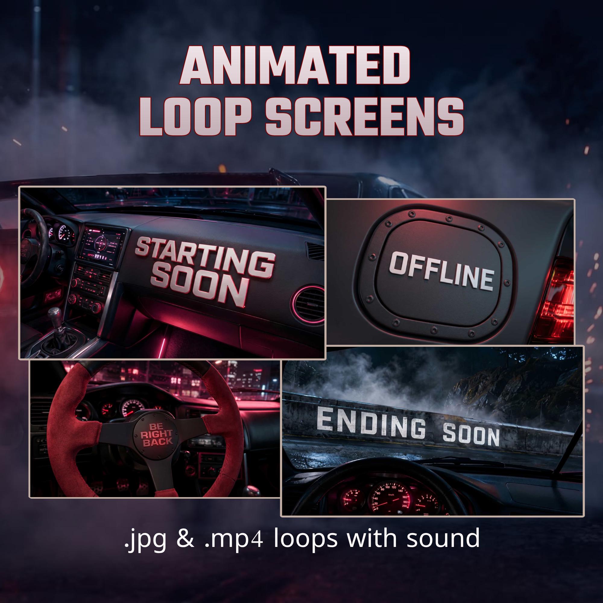 Flo Racing Overlay Animated Racing Car Drift Twitch Stream Overlay Pack - Cinematic JDM ...
