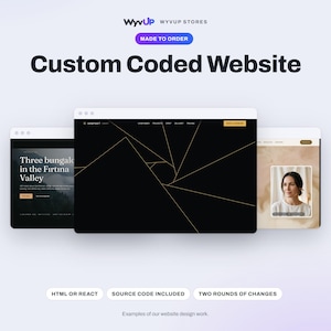 Website op maat gecodeerd | Handgemaakt in HTML of React, inclusief broncode | Op bestelling gemaakt