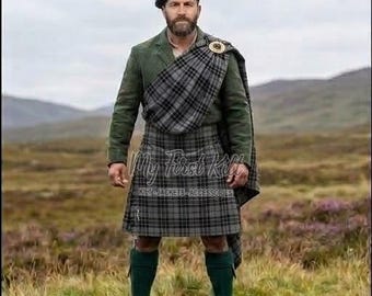 Premium Handgefertigter Traditioneller Kilt - Schottischer Kilt aus dem 16.Jahrhundert für Herren - Erhältlich in über 80 Tartan-Farben