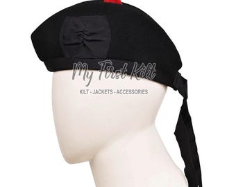 Schottische Glengarry Bonnet Mütze/Cap - 100% Wolle Britische Militärmütze - KILT Cap - Traditionelle Highlander Mütze - Made to Order