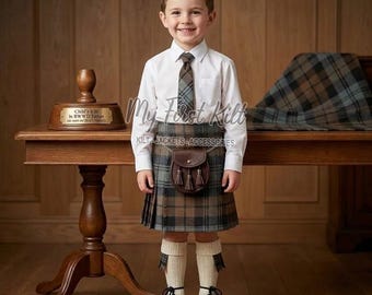 Scottish Black Watch verwitterte Tartan Kilts für Kinder - Kindergröße Maßgeschneiderte Kilts - Neugeborene bis 10 Jahre Größen - 100+ Tartanfarben