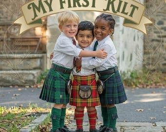 Schottische Tartan Kilts für Kinder - Premium Hand genäht - Traditionelle schottische Baby Kilts - Veranstaltungen & Feste Geschenk - 70+ Tartans