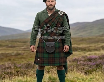 Schottische braune Herrenuhr Kilt - Traditioneller Kilt aus dem 16.Jahrhundert für Herren - Erhältlich in über 80 Tartanfarben